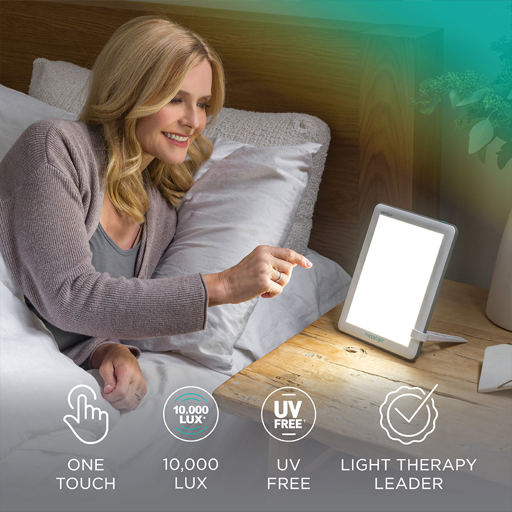 New 2019) Verilux HappyLight Lumi 1000 Lux LED Light Therapy Lamp with  Adjustable Brightness : : Health, Household & Personal Care