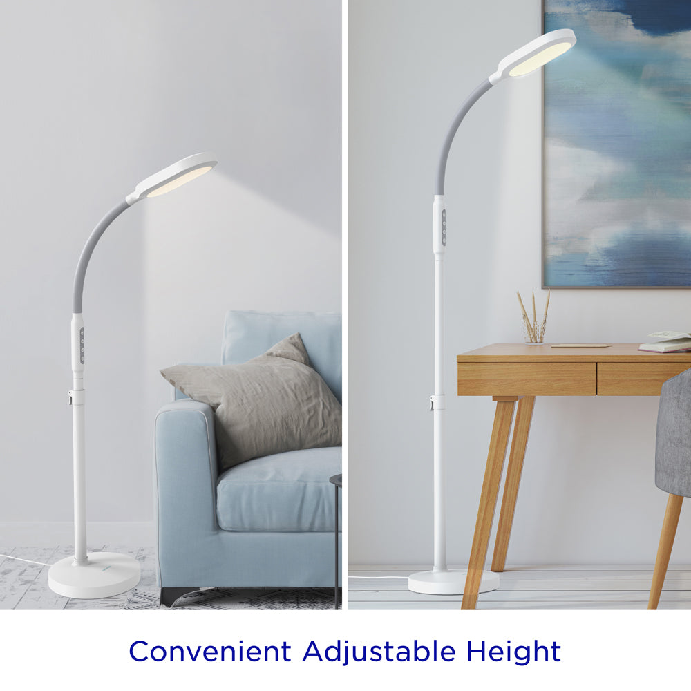 HappyLight® Duo - 2-in-1 Light Therapy & Task Floor Lamp - Verilux